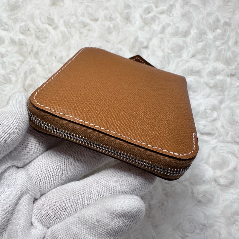 愛馬仕絲巾短夾 金棕色 自由之城-2