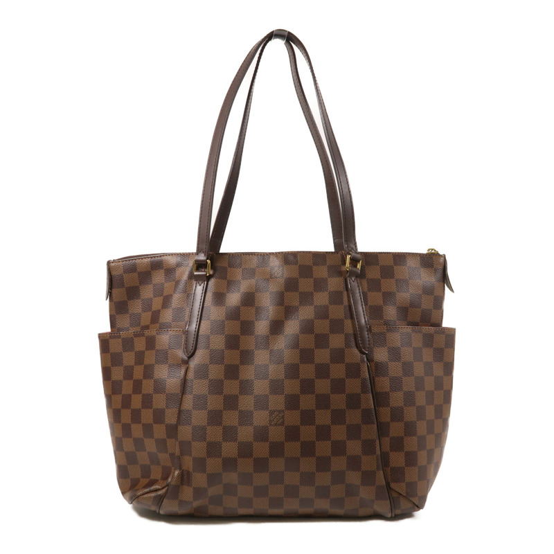 LOUIS VUITTON Damier Ebene Totally MM金扣肩背袋-1