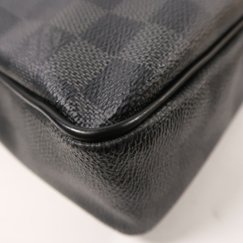 LOUIS VUITTON Damier Graphite Porte Documents Voyage銀扣手挽肩背兩用袋-10