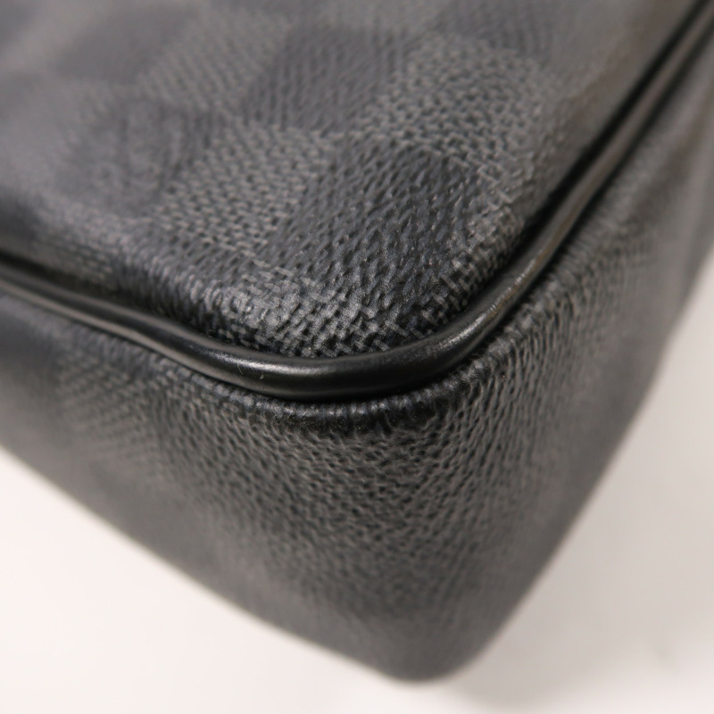 LOUIS VUITTON Damier Graphite Porte Documents Voyage銀扣手挽肩背兩用袋-12
