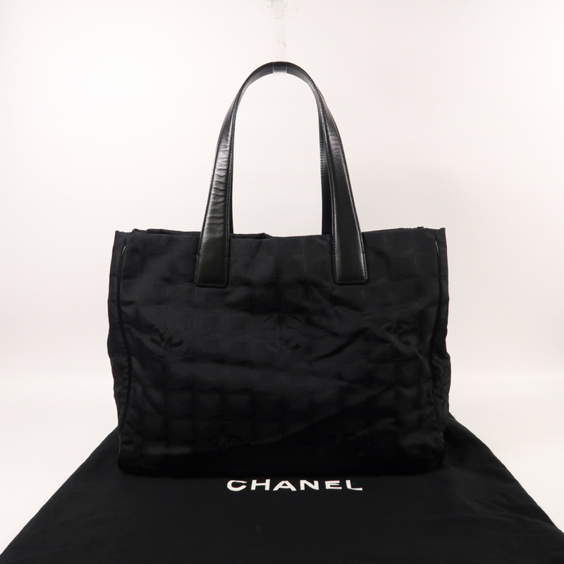 CHANEL 尼龍Vintage Tote Bag金扣肩背袋-8