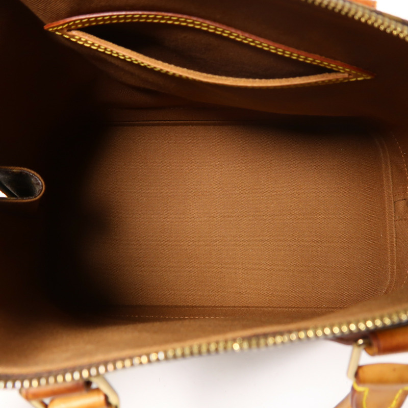 LOUIS VUITTON Monogram Alma金扣手挽袋棕色-4