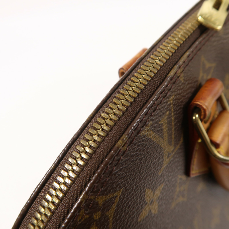 LOUIS VUITTON Monogram Alma金扣手挽袋棕色-16