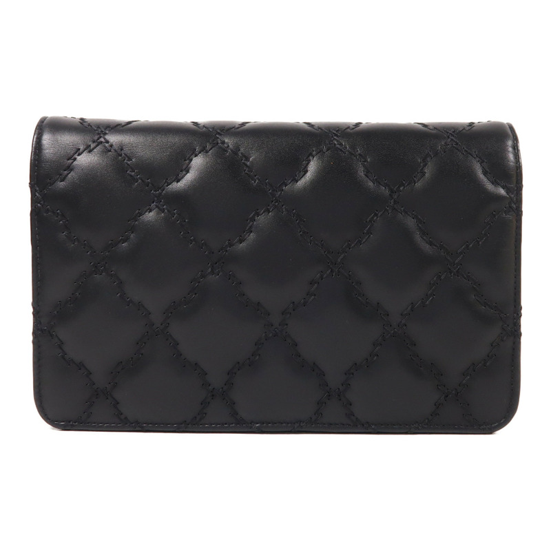 CHANEL 牛皮皮革WOC Wallet On Chain銀扣鏈帶肩背袋-1