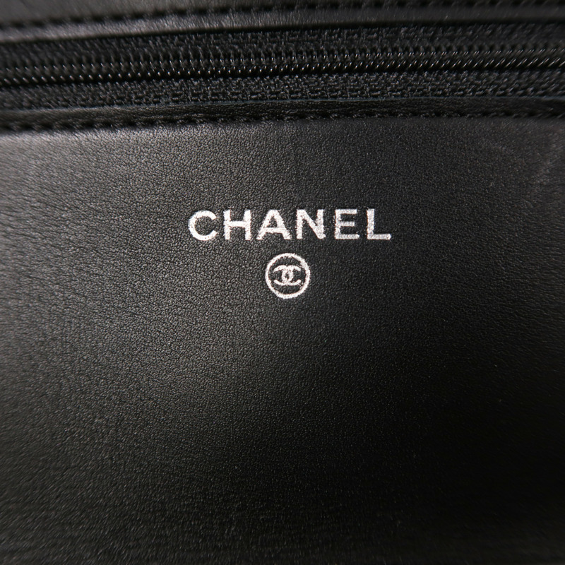 CHANEL 牛皮皮革WOC Wallet On Chain銀扣鏈帶肩背袋-5