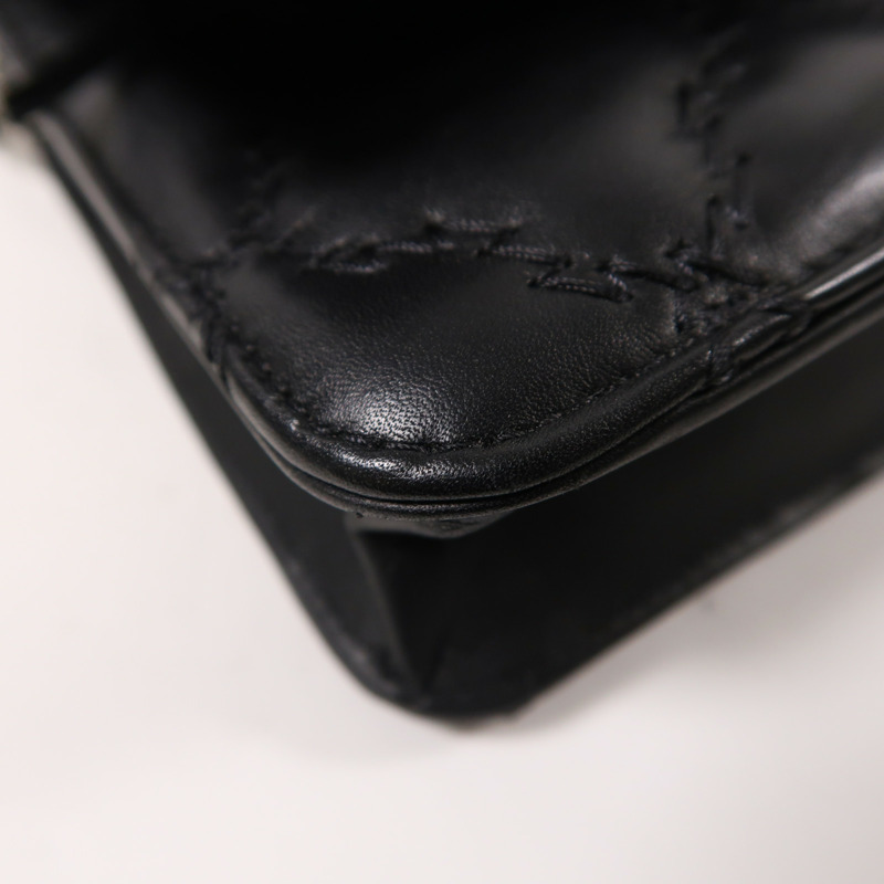 CHANEL 牛皮皮革WOC Wallet On Chain銀扣鏈帶肩背袋-12