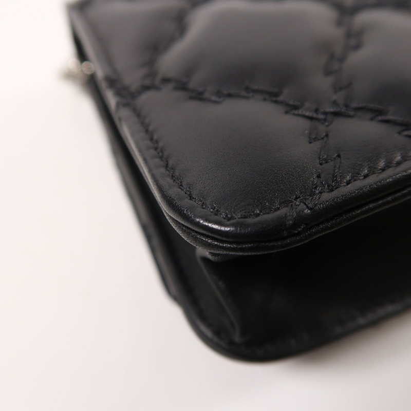 CHANEL 牛皮皮革WOC Wallet On Chain銀扣鏈帶肩背袋-14