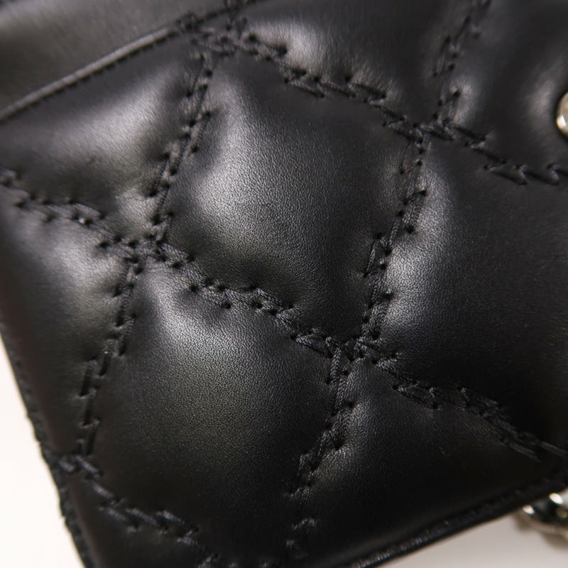 CHANEL 牛皮皮革WOC Wallet On Chain銀扣鏈帶肩背袋-16