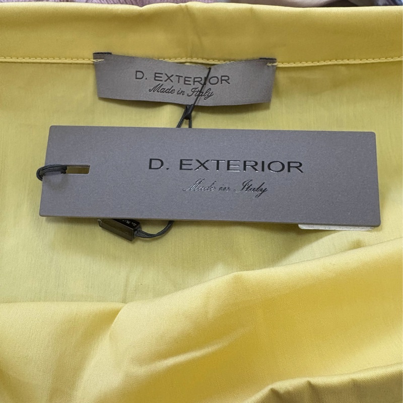 義大利萬元精品D.Exterior 黃色寬領7-8分袖上衣 M-L可穿-2