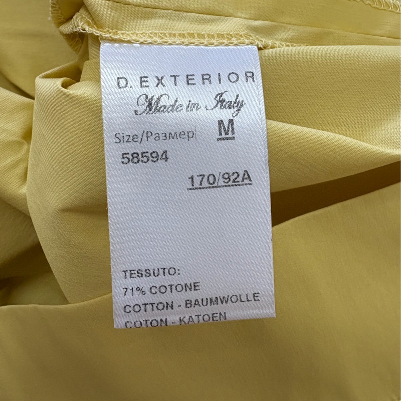 義大利萬元精品D.Exterior 黃色寬領7-8分袖上衣 M-L可穿-3