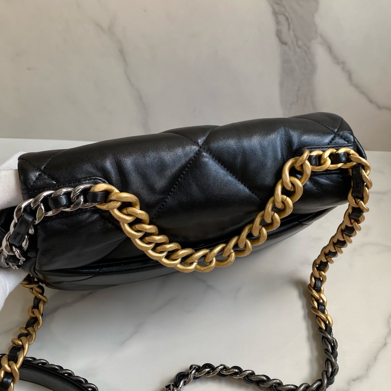 ®️Chanel 19bag 黑金小號 晶片款-12