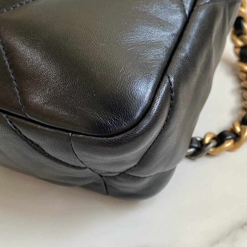 ®️Chanel 19bag 黑金小號 晶片款-21