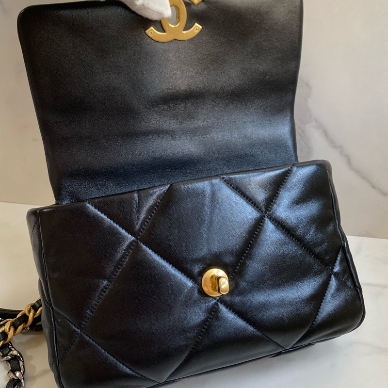 ®️Chanel 19bag 黑金小號 晶片款-24