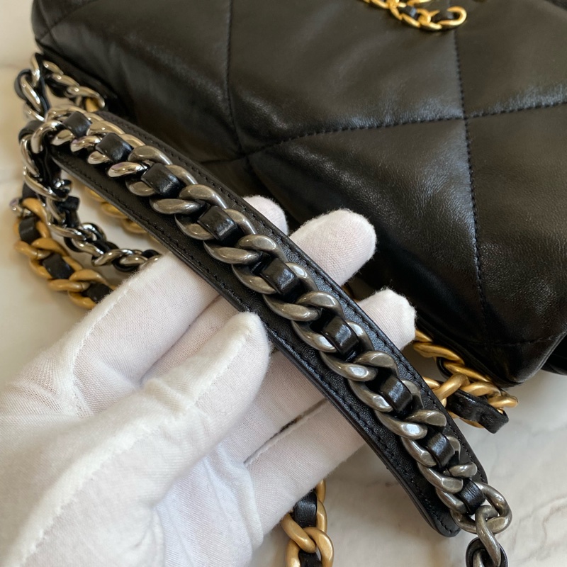 ®️Chanel 19bag 黑金小號 晶片款-37