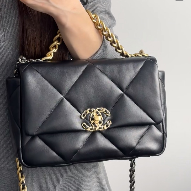 ®️Chanel 19bag 黑金小號 晶片款-7
