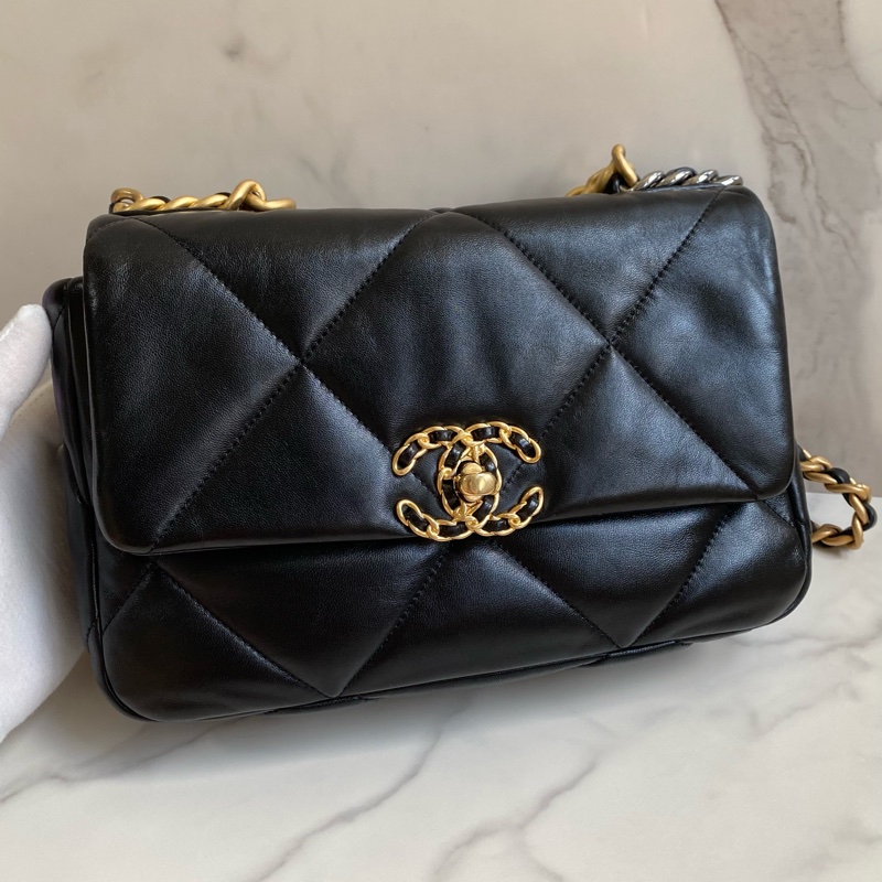 ®️Chanel 19bag 黑金小號 晶片款-8