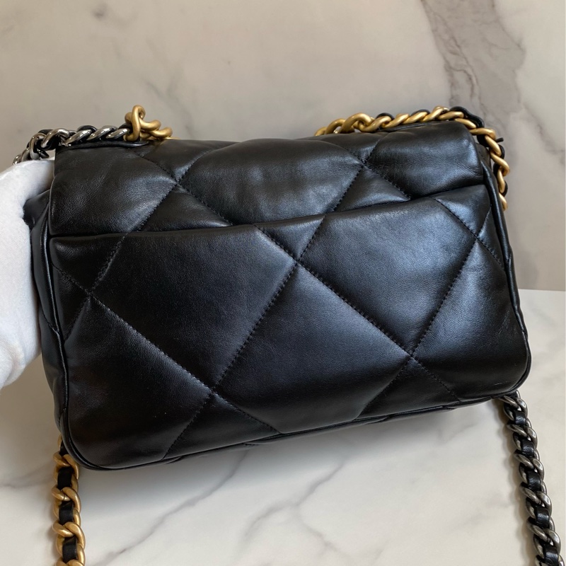 ®️Chanel 19bag 黑金小號 晶片款-9