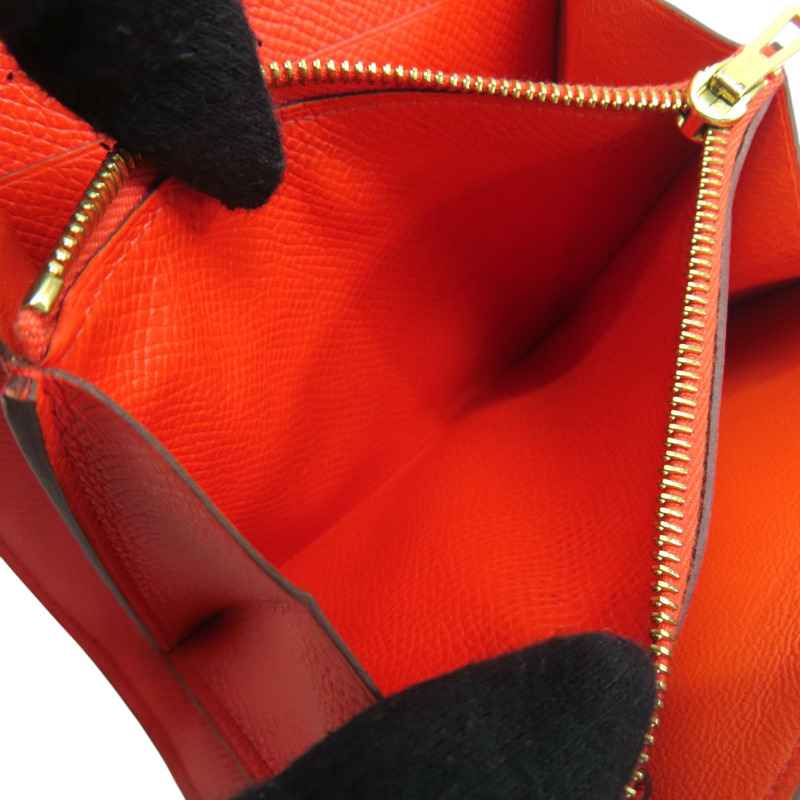 橘色 Epsom牛皮 Constance Compact 錢包 C刻 金扣【HERMES 愛馬仕】 C刻-6