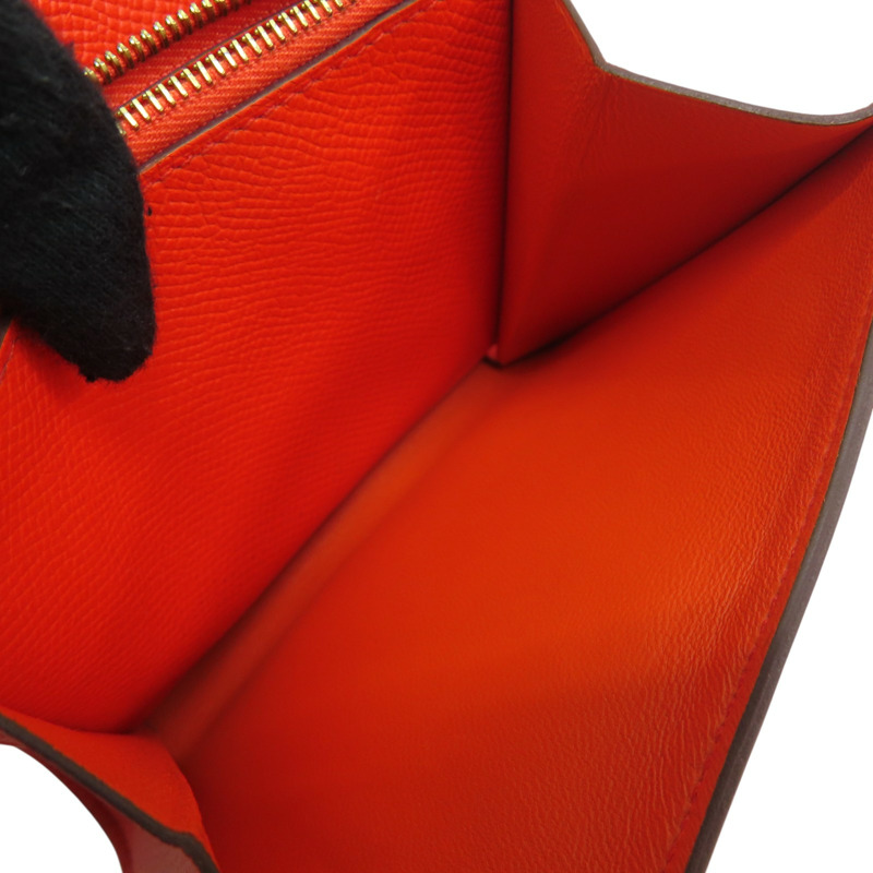 橘色 Epsom牛皮 Constance Compact 錢包 C刻 金扣【HERMES 愛馬仕】 C刻-8