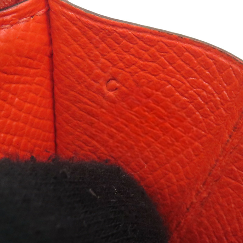 橘色 Epsom牛皮 Constance Compact 錢包 C刻 金扣【HERMES 愛馬仕】 C刻-11