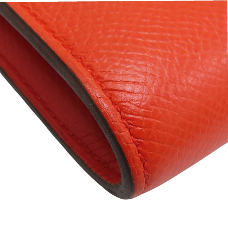 橘色 Epsom牛皮 Constance Compact 錢包 C刻 金扣【HERMES 愛馬仕】 C刻-14