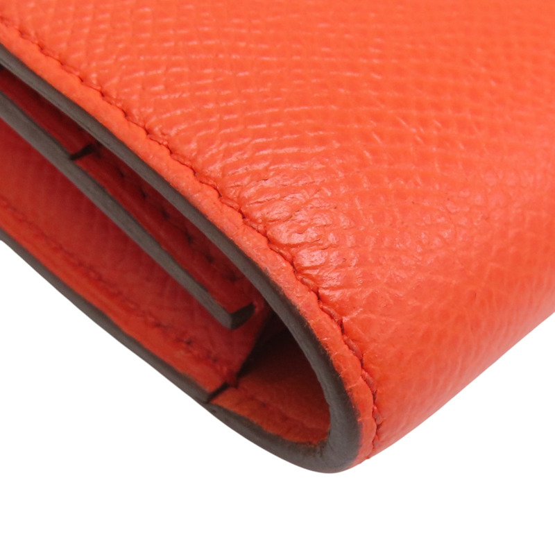 橘色 Epsom牛皮 Constance Compact 錢包 C刻 金扣【HERMES 愛馬仕】 C刻-16