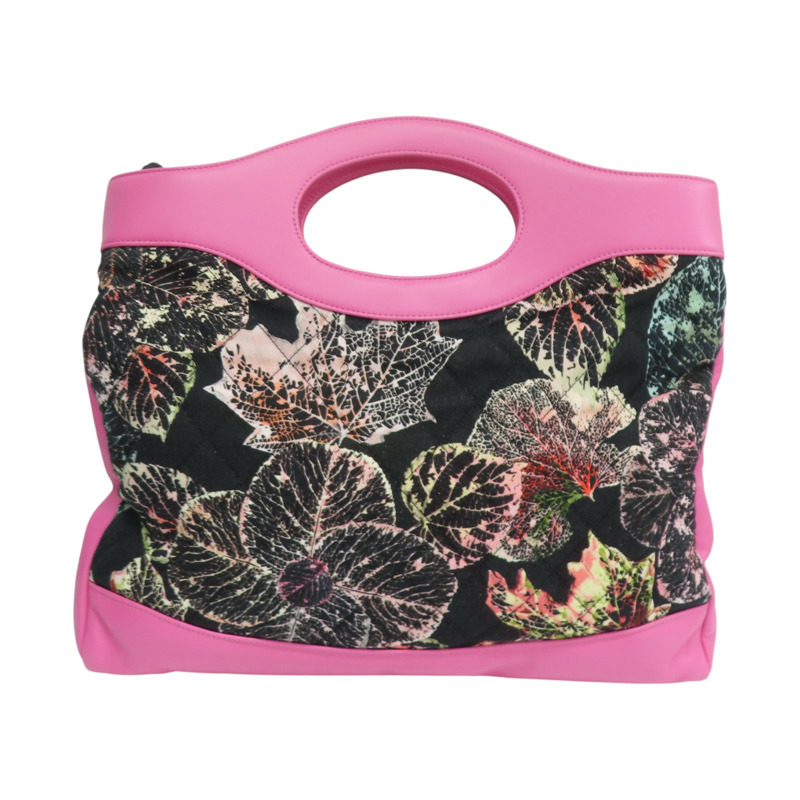 粉色牛皮 黑色印花帆布 31包 肩背包【CHANEL 香奈兒】-1