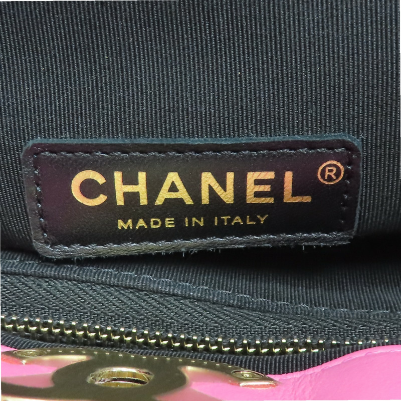 粉色牛皮 黑色印花帆布 31包 肩背包【CHANEL 香奈兒】-8