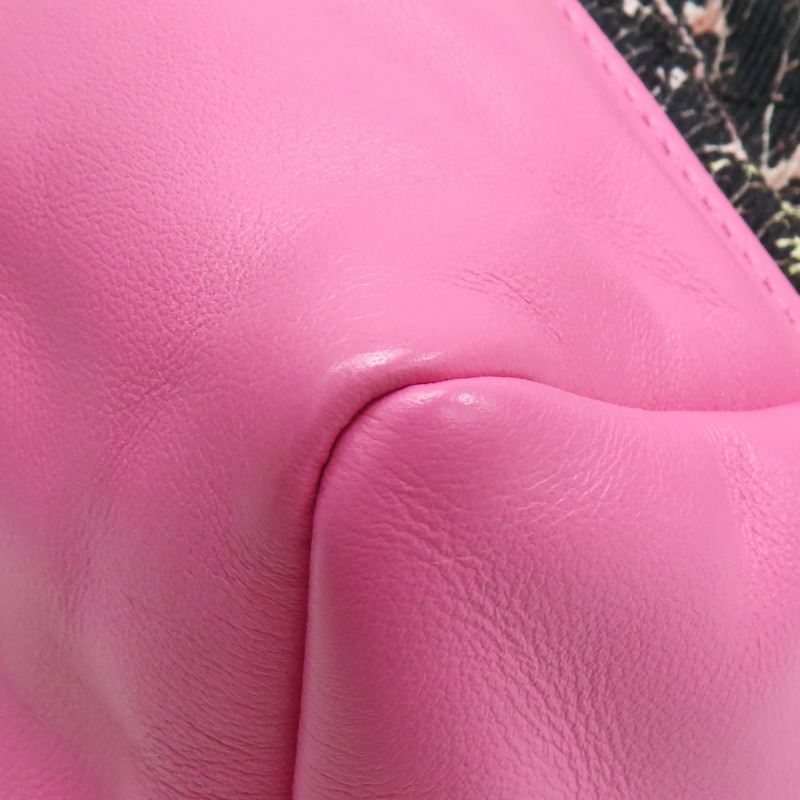 粉色牛皮 黑色印花帆布 31包 肩背包【CHANEL 香奈兒】-16