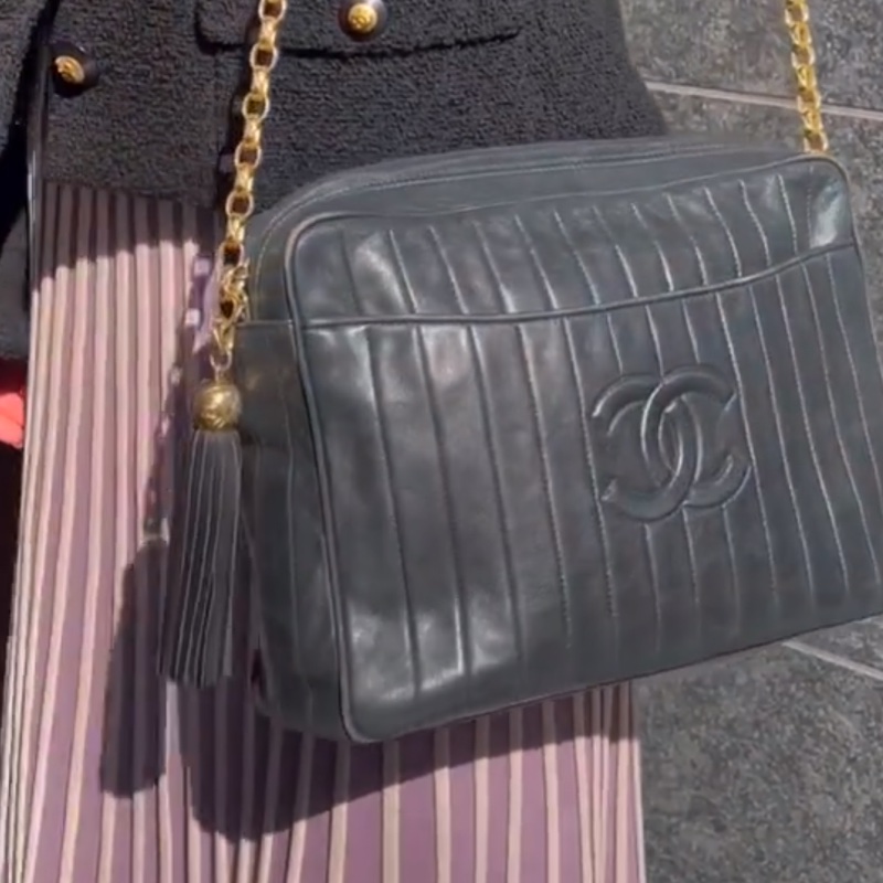 🌷Chanel 香奈兒小羊皮金球流蘇包|經典花紋✦fufu style 精品✦ 氣質款|-1