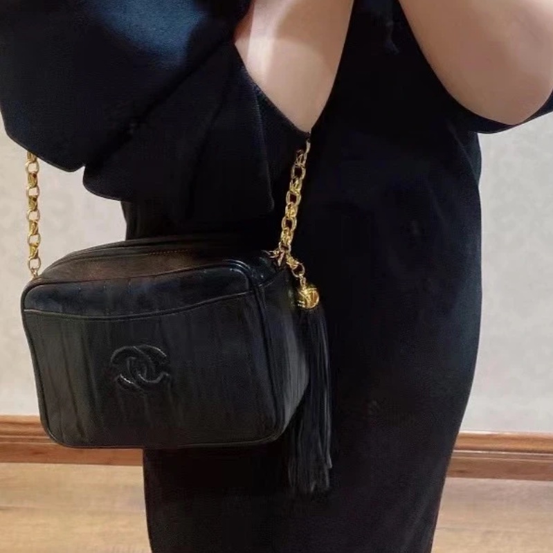 🌷Chanel 香奈兒小羊皮金球流蘇包|經典花紋✦fufu style 精品✦ 氣質款|-3