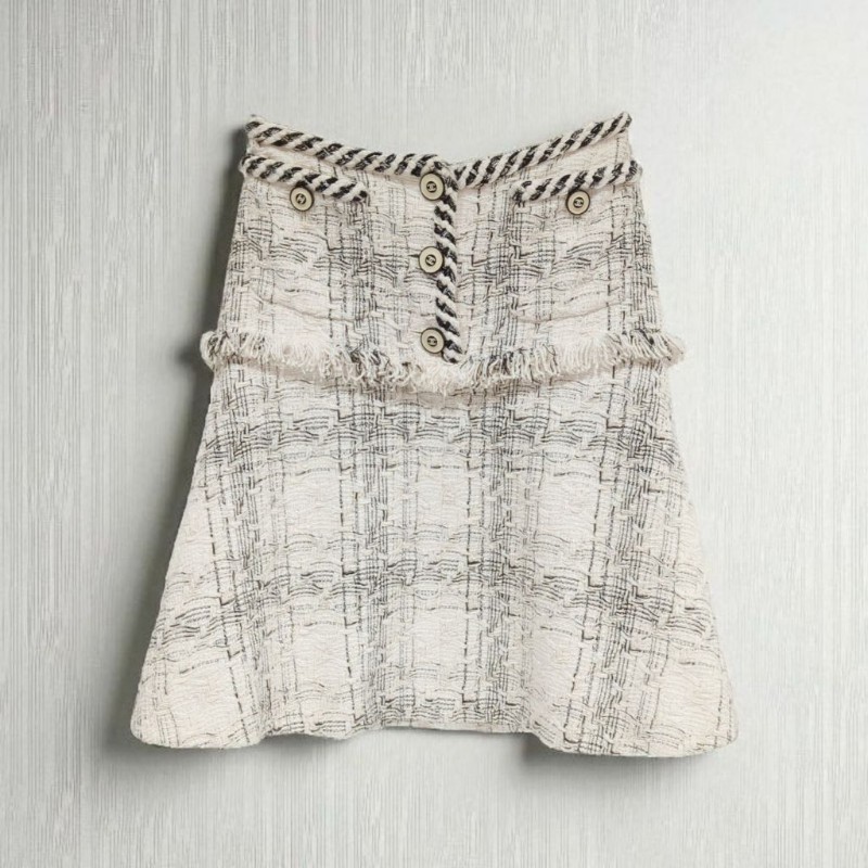 莉亞精品♡Chanel 瀑布系列羊毛粗花呢半身裙
尺碼34 近新美品-0