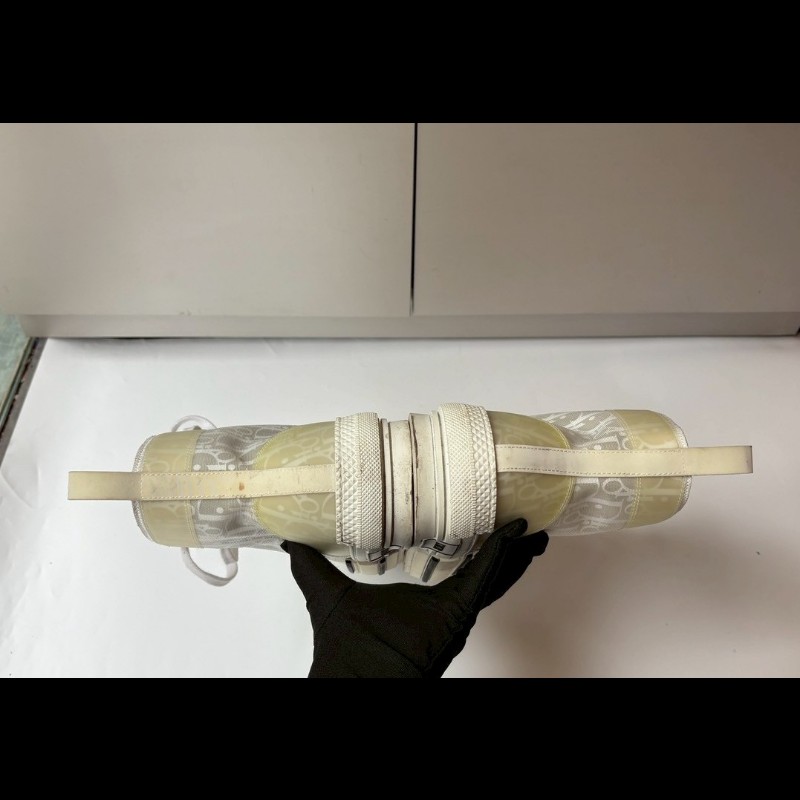 Dior 米白色緹花布短筒休閒鞋-4