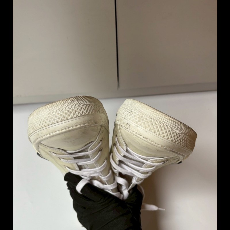 Dior 米白色緹花布短筒休閒鞋-6