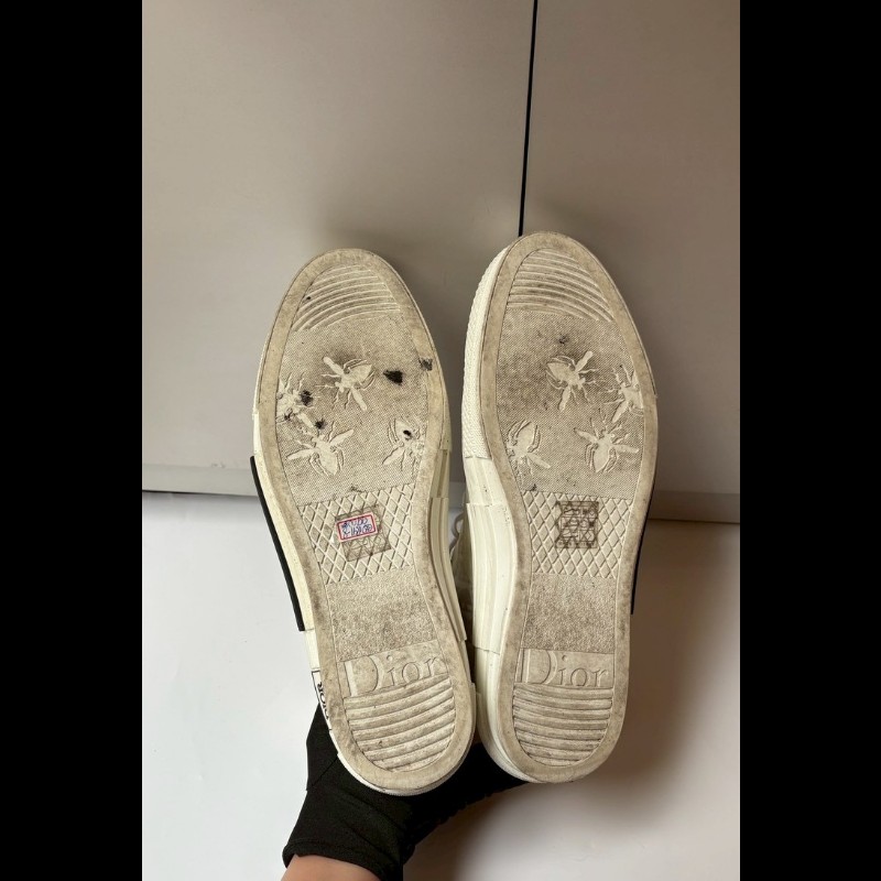 Dior 米白色緹花布短筒休閒鞋-8