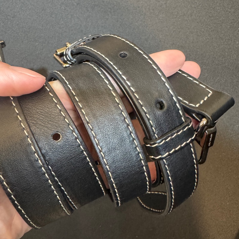 BURBERRY黑皮革拚帆布信封式手提側背包-13