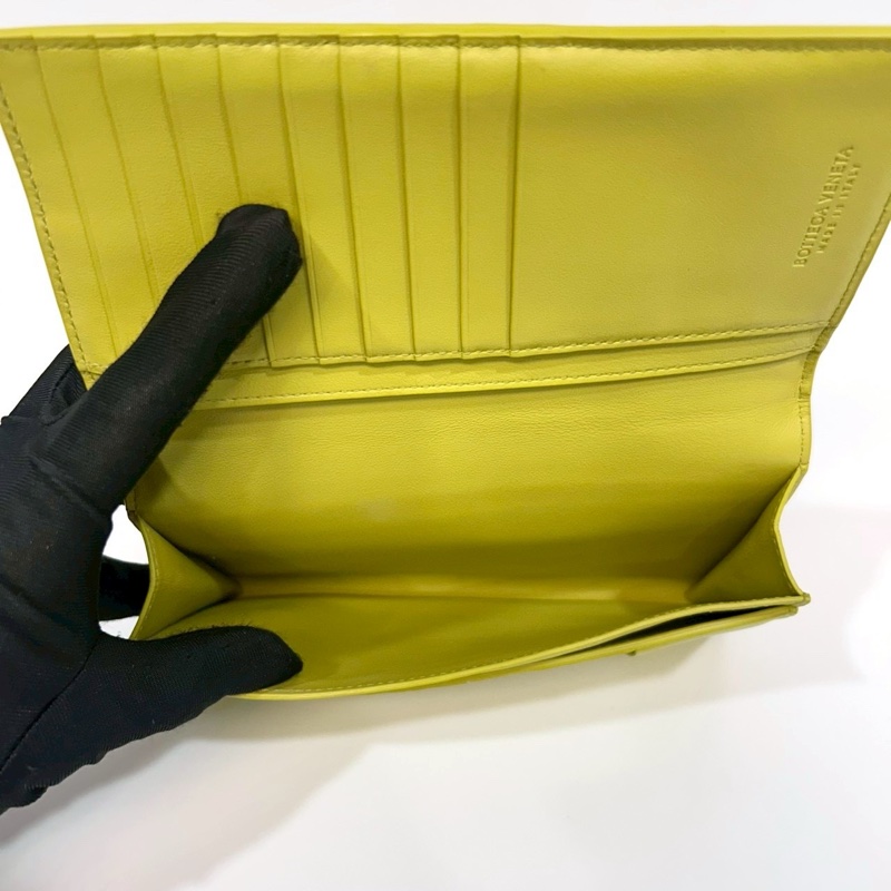 BV奇異果綠大編織下蓋長夾-6