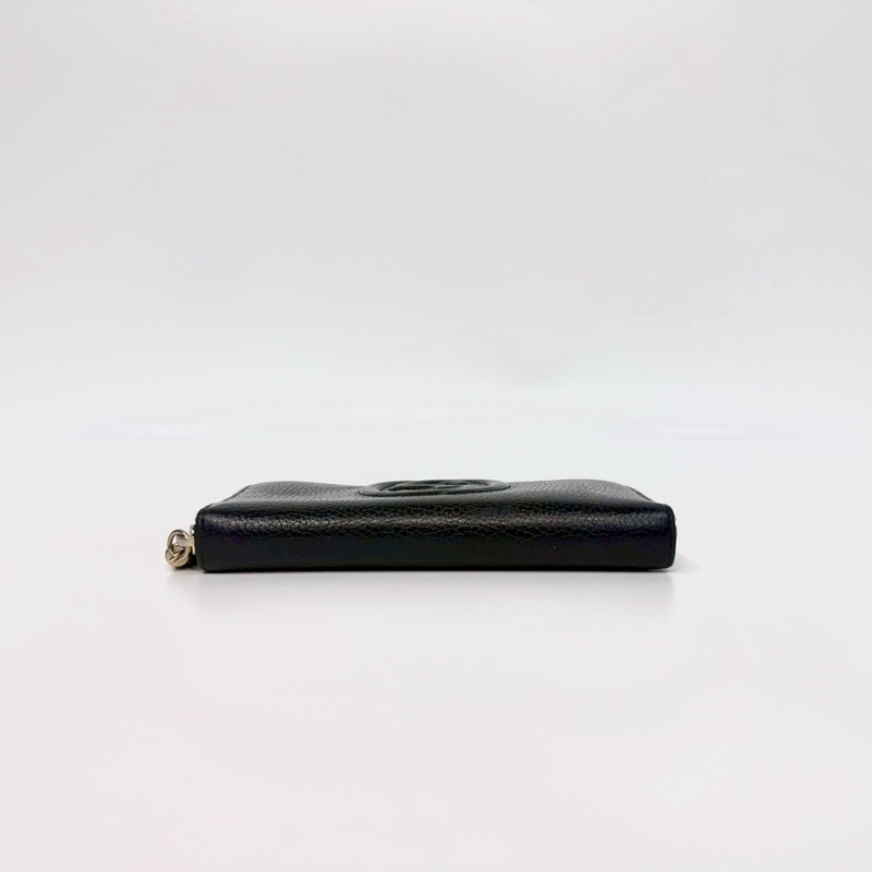 GUCCI黑色牛皮SOHO流蘇ㄇ拉鍊長夾598187-3
