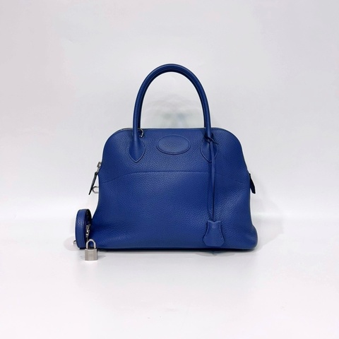 HERMES 愛馬仕R2瑪瑙藍TC皮BOLIDE 31 保齡球包