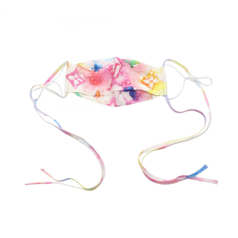 路易威登 Monogram Watercolor 口罩收納袋 M76772 絲棉材質 白色 二手 男士-1