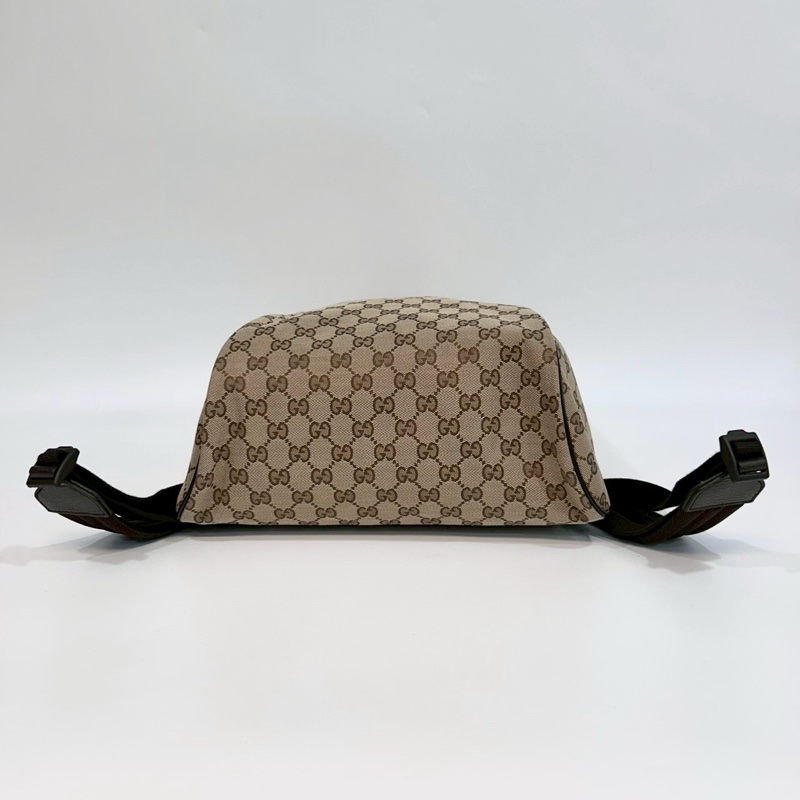 GUCCI緹花布拚黑色滾邊雙G銀釦後背包449906-4