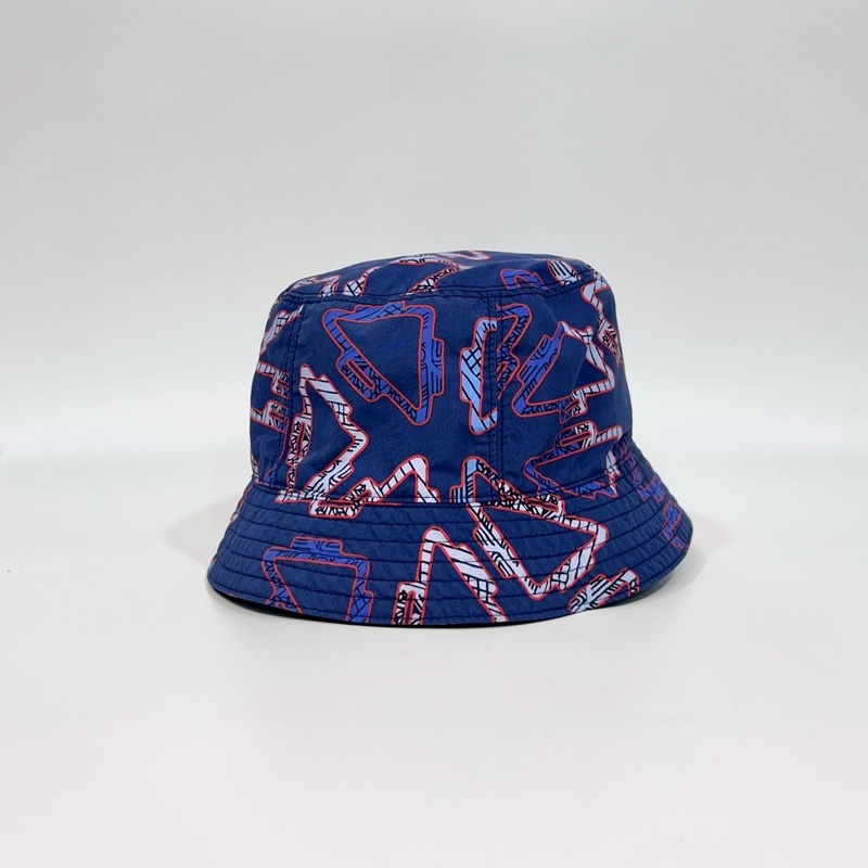 HERMES藍底三角形帆布漁夫帽-0