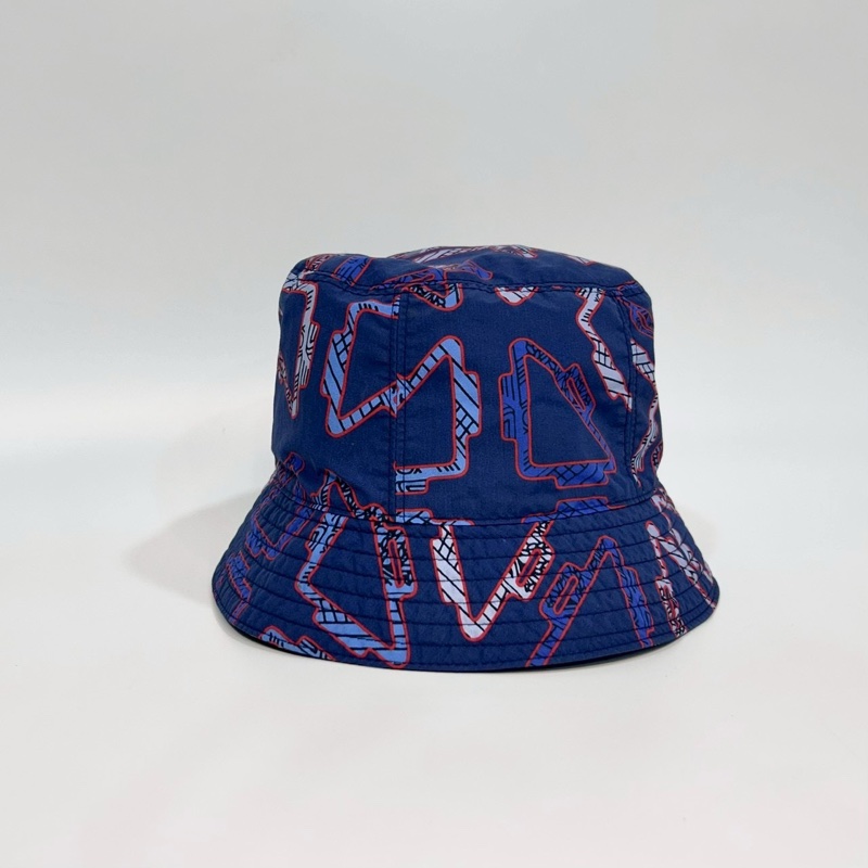HERMES藍底三角形帆布漁夫帽-2