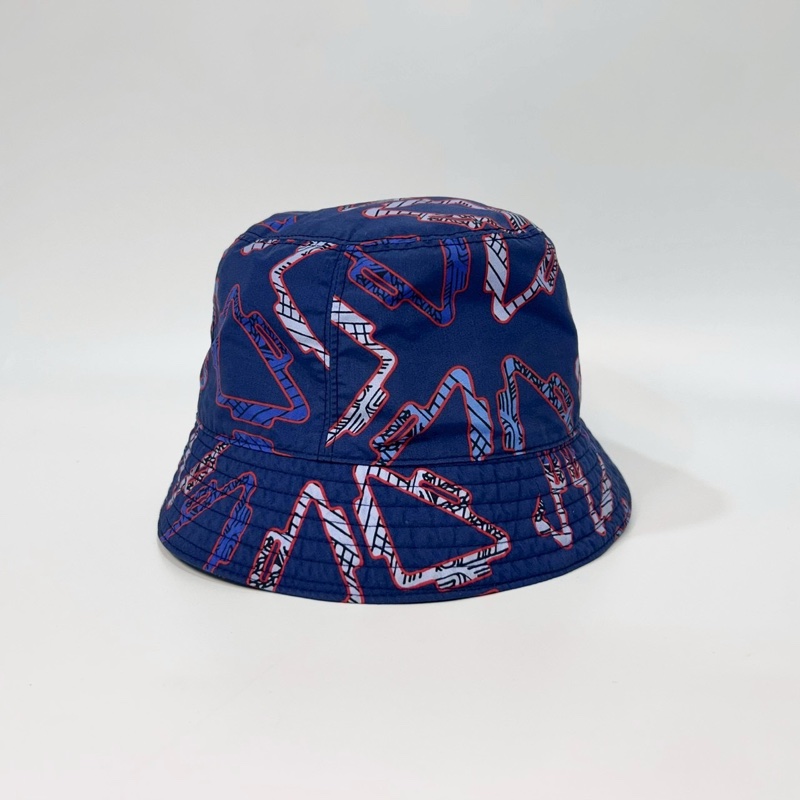 HERMES藍底三角形帆布漁夫帽-3