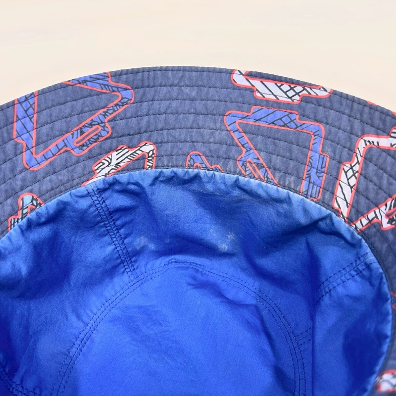 HERMES藍底三角形帆布漁夫帽-5