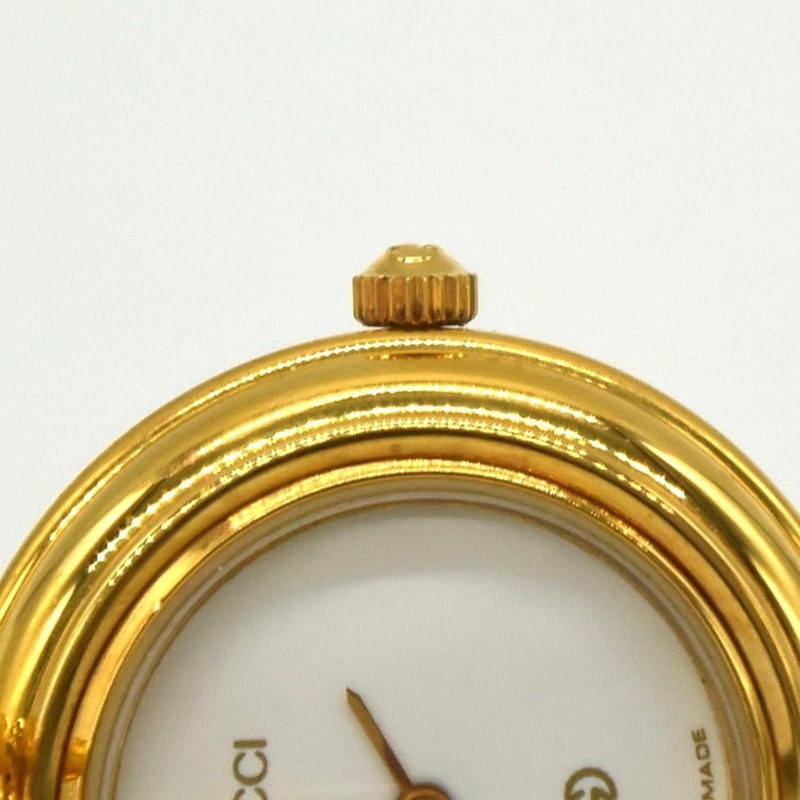 GUCCI 11/12 石英錶,可更換錶圈,電池驅動,金色,鍍金,女士款-8