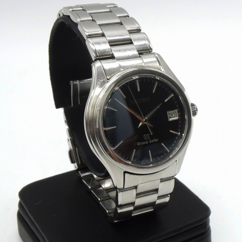 精工 Grand Seiko SBGX007/9F62-0A10 男士不鏽鋼石英錶，電池供電，黑色錶盤，銀/黑錶帶-2