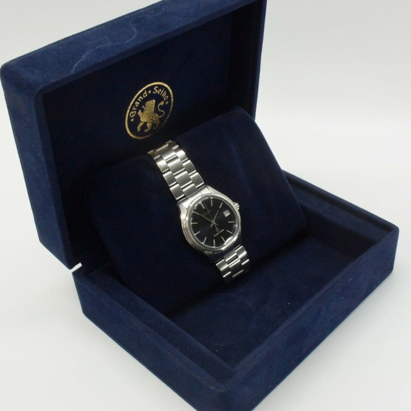 精工 Grand Seiko SBGX007/9F62-0A10 男士不鏽鋼石英錶，電池供電，黑色錶盤，銀/黑錶帶-10