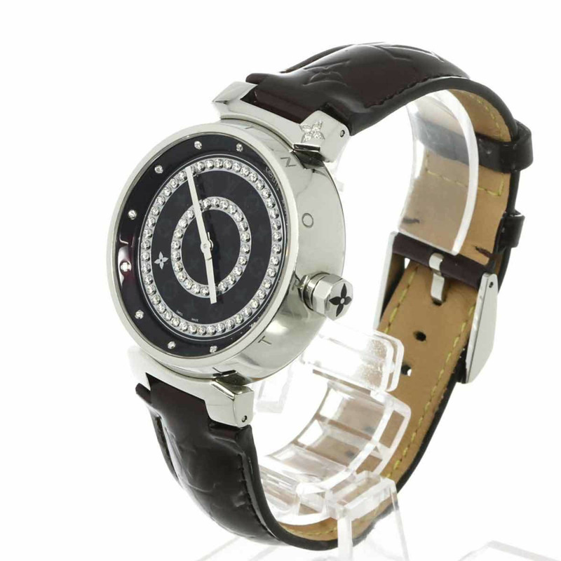 路易威登 Tambour Disc Amaranth Diamond GM Q111C 男士石英腕錶-2