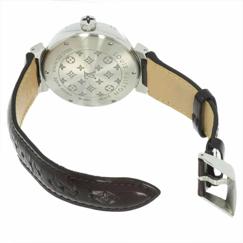 路易威登 Tambour Disc Amaranth Diamond GM Q111C 男士石英腕錶-4